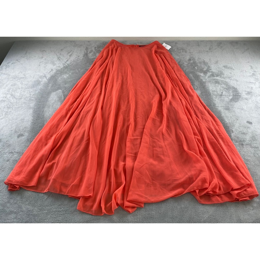 City Triangles Dark Coral Chiffon Maxi Skirt NWT 9560GJ6BTP Women Size 7 Formal